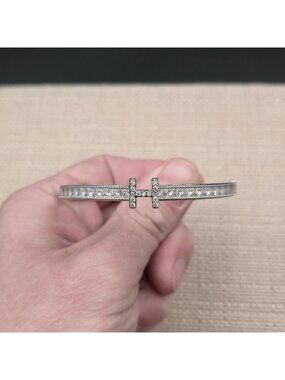 6 Inch Letter H Cubic Zirconia Channel Gemstone Bracelet B1244